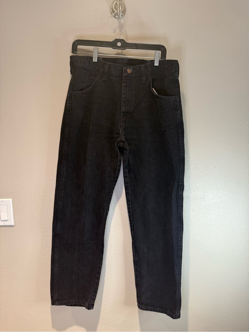 Rustler Classic Black Straight Leg Denim Jeans - High Waisted  34” x 30”